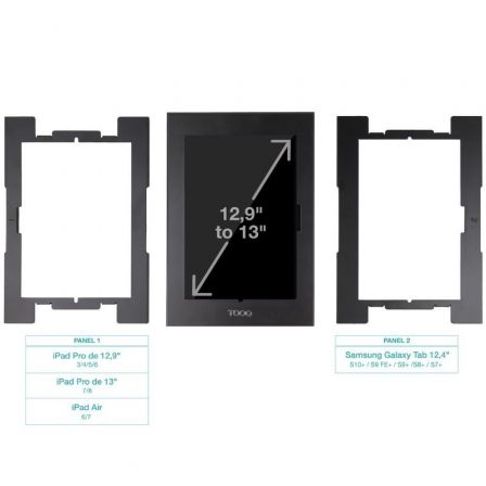 TooQ Marco Antirrobo con Cerradura TQATTE2601-M-B para Tablets de 12.4" a 13" - Negro